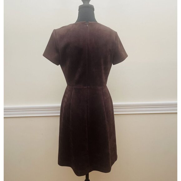 Calvin Klein Brown Faux Suede Dress - Size 6 - Picture 2 of 3